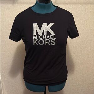 Michael Kors Black Short Sleeve Tee with Logo